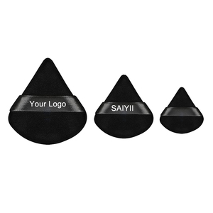 Lot de 3 houppettes triangulaires en velours, mini et grandes, super douces, pour le maquillage du visage et la poudre libre - Product Image 1