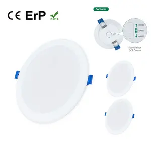 Lampu Panel LED, kualitas bagus 3W 6W 9W 12W 18W 24W bulat persegi permukaan tersembunyi 110V 220V Slim DOB 3 CCT perubahan ERP