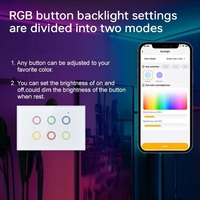 Interruptores de Luz Inteligentes AU, Interruptor de Pared WiFi de 6 Canales con Panel Táctil de Vidrio Blanco, Compatible con 2 y 3 Vías para Actualizar Interruptores Normales