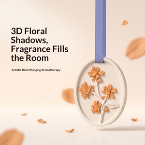 Ornement suspendu en plâtre gaufré fleur 3D, parfum longue durée, pour armoire, voiture, décoration intérieure - Product Image 4
