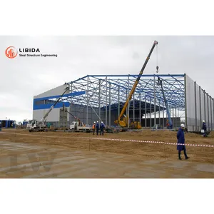 Fabriekswerkplaats Gebouw Metalen Bouw Industrieel Magazijn Geprefabriceerde Gebouwen Staalconstructie Magazijn