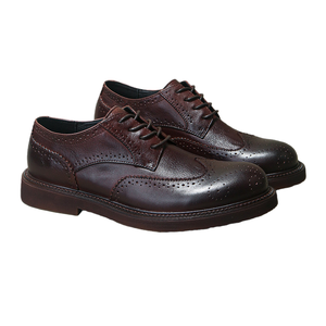 Chaussures en cuir habillées décontractées pour hommes haut de gamme, brogues à lacets sculptés, chaussures de marche imperméables en cuir de vache augmentant la taille - Product Image 6