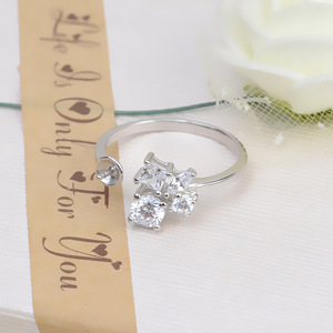 Accessoires DIY pour cheveux et bagues pour femme, en argent S925, motif anneau ouvert, pour perles de 6-8 mm, plaqué or, produit semi-fini 1451 - Product Image 4