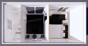 Casa Container Prefabbricata Modulare, Mini Casa in Acciaio con Tetto a Falda e Veranda Coperta <span class=keywords><strong>per</strong></span> Vivere All'Aperto - Product Image 5