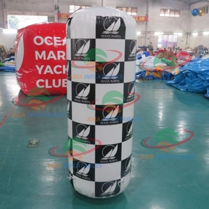 Bouées cylindriques gonflables géantes noires et blanches en vinyle pour sports nautiques scolaires et natation - Product Image 3