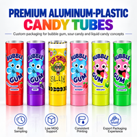 Tabung Kemasan Permen Plastik Aluminium Tutup Ulir Wadah Selai Cetak UV Logo Kustom 12.7-35mm