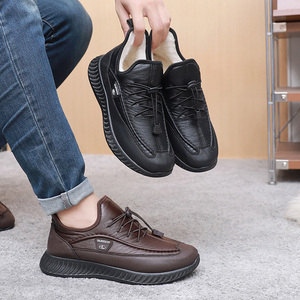 Scarpe da <span class=keywords><strong>uomo</strong></span> 2025 inverno nuovo stile in pile foderate calde e comode scarpe da papà - Product Image 1