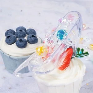 12 Uds Mini zapatos de tacones de cristal de plástico Cenicienta 3,5 pulgadas tacón alto transparente boda mesa de comedor decoración fiesta de cumpleaños Carnaval - Product Image 4