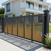 Portail Coulissant Moderne en Aluminium Haut de Gamme, Clôture de Jardin Écologique Extérieure Thermolaquée Anti-Rongeurs, Hauteur 1,8 m pour Jardins