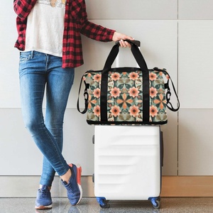 Hawaiian Lifestyle Custom Anthurium Flower Design Travel Foldable Bags Lightweight Large Sport Duffel Bag With Makeup Pouch - Product Image 6