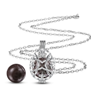 Chime música Angel bola llamada medallón collar de corazón hueco aromaterapia collar de difusor del aceite esencial - Product Image 5