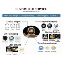 Lampe de nuit carrée en cristal gravé en 3D, LED, base en plastique USB, lampe de bureau, vente en gros personnalisée, méduse, château, Saturne, décoration de la maison, cadeau