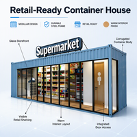 Conteneur de 40 pieds modulaire et portable, transformable en mini-marché, kiosque, boutique de détail, stand d'épicerie éphémère ou supermarché conteneurisé pour le transport
