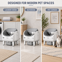 Bac à litière pour chat à nettoyage automatique V6 ABS, design ouvert avec capteurs radar de gravité et remplacement du litière en une seule touche