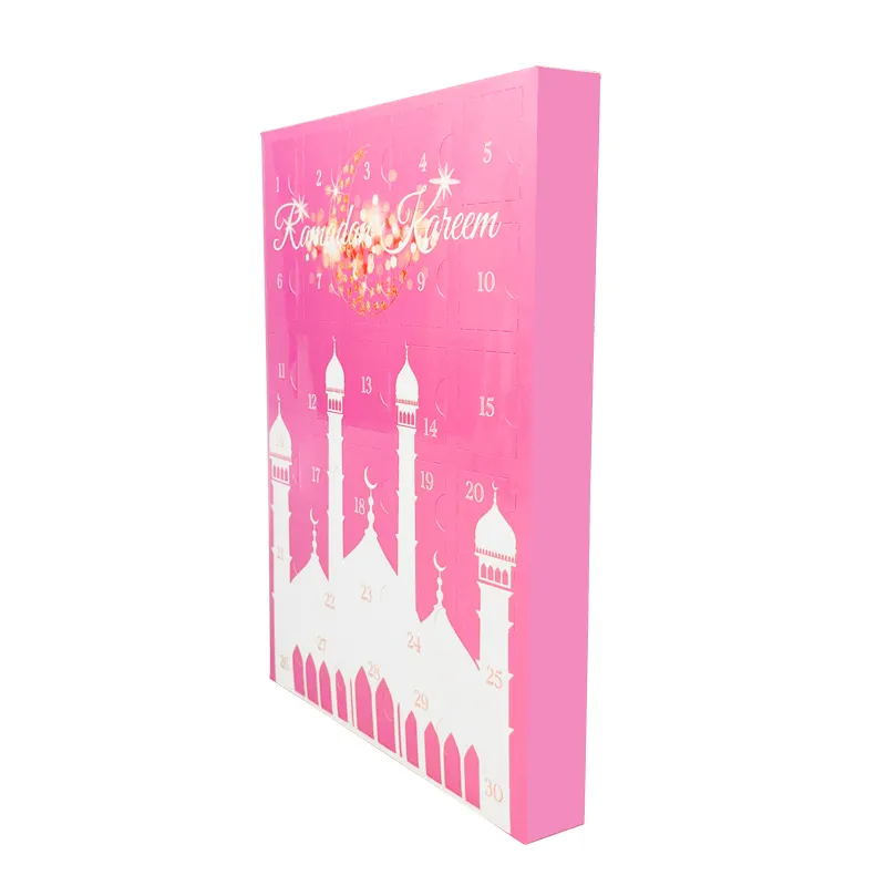 Professionele Oem Diensten Lage Moq Ramadan Lege Adventskalender Doos Roze Advent Kalender Chocolade Geschenkdoos Beste Verkopen