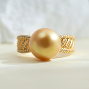 Anillo de Perlas Naturales de Agua Dulce de Lujo Personalizado de Messi, 18K/14K/10K/9K - Product Image 2