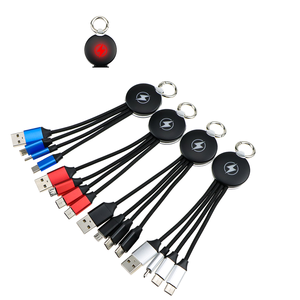 Custom Promotion GIfts 3-in-1 Multi-device Charging USB Cable Exhibition Gift Screen Printing Laser Engraving USB Gadget