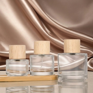 Botellas de Spray Transparentes de 30/50/100 ml con Tapa de Madera de Haya, Frascos Recargables Vacíos para Perfume y Aroma, Gran Venta - Product Image 1