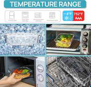 150ml 240ml 330ml 640ml BPA Free Square Glass <b>Lunch</b> <b>Box</b> Straw 2 <b>Compartments</b> Airtight Eco-Friendly Design School Work Travel - Product Image 3