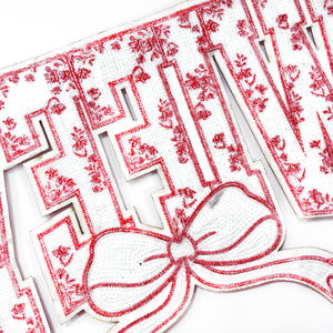 Fashionable <strong>WIFEY</strong> Chenille Patch with Bow Design DIY Decoration for Clothing T-shirts Jackets and <strong>Hoodies</strong> - Product Image 4