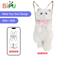 Sac à dos en peluche chat Ragdoll personnalisé BIPU, sac à bandoulière mignon en peluche longue, fabricant OEM ODM de sacs à dos en peluche