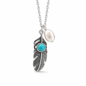 Collana con Ciondolo a Piuma in Stile Bohémien, Design Vintage per Donne - Product Image 2