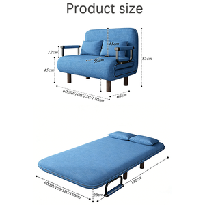 Sofá <span class=keywords><strong>Cama</strong></span> Futón Personalizado de Terciopelo, Sofás Plegables, <span class=keywords><strong>Cama</strong></span> Plegable para 2 Personas, Sofá Convertible para Dormitorio o Sala de Estar - Product Image 2