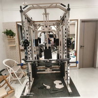 Máquina Smith Multifuncional con Sistema de Poleas Dobles, Rack de Sentadillas Smith, Entrenador Todo en Uno
