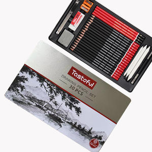 HB Student Juego de bocetos <span class=keywords><strong>a</strong></span> lápiz de 30 piezas 2B Lápiz de pintura con caja de hierro para Club para bocetos de carbón y <span class=keywords><strong>dibujo</strong></span> de sección transversal - Product Image 5