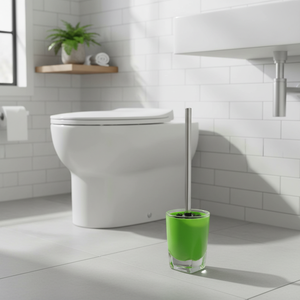 Portascopino WC MSV in plastica e acciaio inossidabile di colore verde - Product Image 3