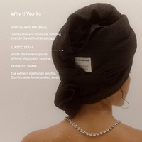 Serviette de bain avec serviettes de cheveux antibactériennes réutilisables super absorbantes sans perte une serviette de cheveux en tricot gaufré