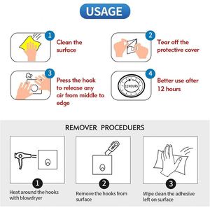 Transparent Damage-Free Eco-Friendly <b>Plastic</b> PVC Clothing <b>Hook</b> Strong Self-Adhesive Sticky Wall Hanger Multifunctional Bathroom - Product Image 4