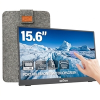 InnoView Tragbarer Monitor Touchscreen 1080P 10-Punkt-Touchscreen-Monitor Tragbar mit Schutzhülle Eingebautem Ständer
