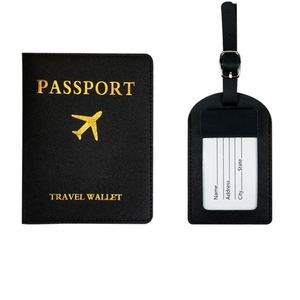 Ensemble porte-passeport et étiquette de bagage en cuir PU avec logo personnalisé, vente en gros - Product Image 2