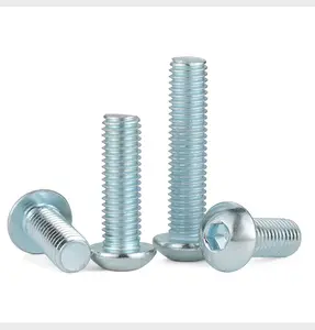 Galvanised Half Round Head Brass Hexagon Socket Cap Screws 10mm Round Cup Mushroom Screws With Flat Pan Pan Head Types DIN Type