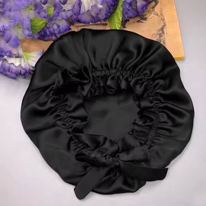 Bonnet de nuit en soie 100% mûrier pour femme avec papillons – Le meilleur pour le soin des cheveux - Product Image 2