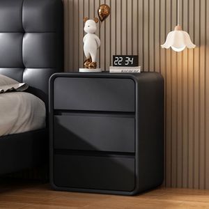 Mesita <span class=keywords><strong>de</strong></span> <span class=keywords><strong>Noche</strong></span> Nórdica <span class=keywords><strong>de</strong></span> Madera, Estilo Moderno, Color Blanco, Sencilla y Cálida, con 3 Cajones, Carga Inalámbrica, Exquisita, para Dormitorio Pequeño - Product Image 3