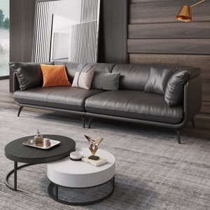Großhandel Hochwertiges Italienisches Wasserdichtes Echtleder Neuestes Design Sofa-Set für Wohnzimmer Sofas und Sektionale - Product Image 4