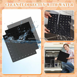 Tapis <span class=keywords><strong>de</strong></span> <span class=keywords><strong>cuisson</strong></span> réutilisable en PTFE pour <span class=keywords><strong>barbecue</strong></span>, grande durabilité, avec trous - Product Image 4