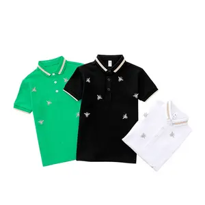 Children's wear boys' polo shirt 2023 Summer new embroidered top short-sleeved T-shirt medium and large children's cotton lapel