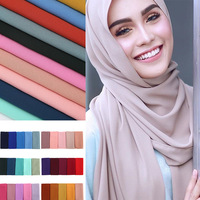 Hijabs en Chiffon Premium pour Femmes, Turban Musulman pour Femme, Écharpes pour Voiles