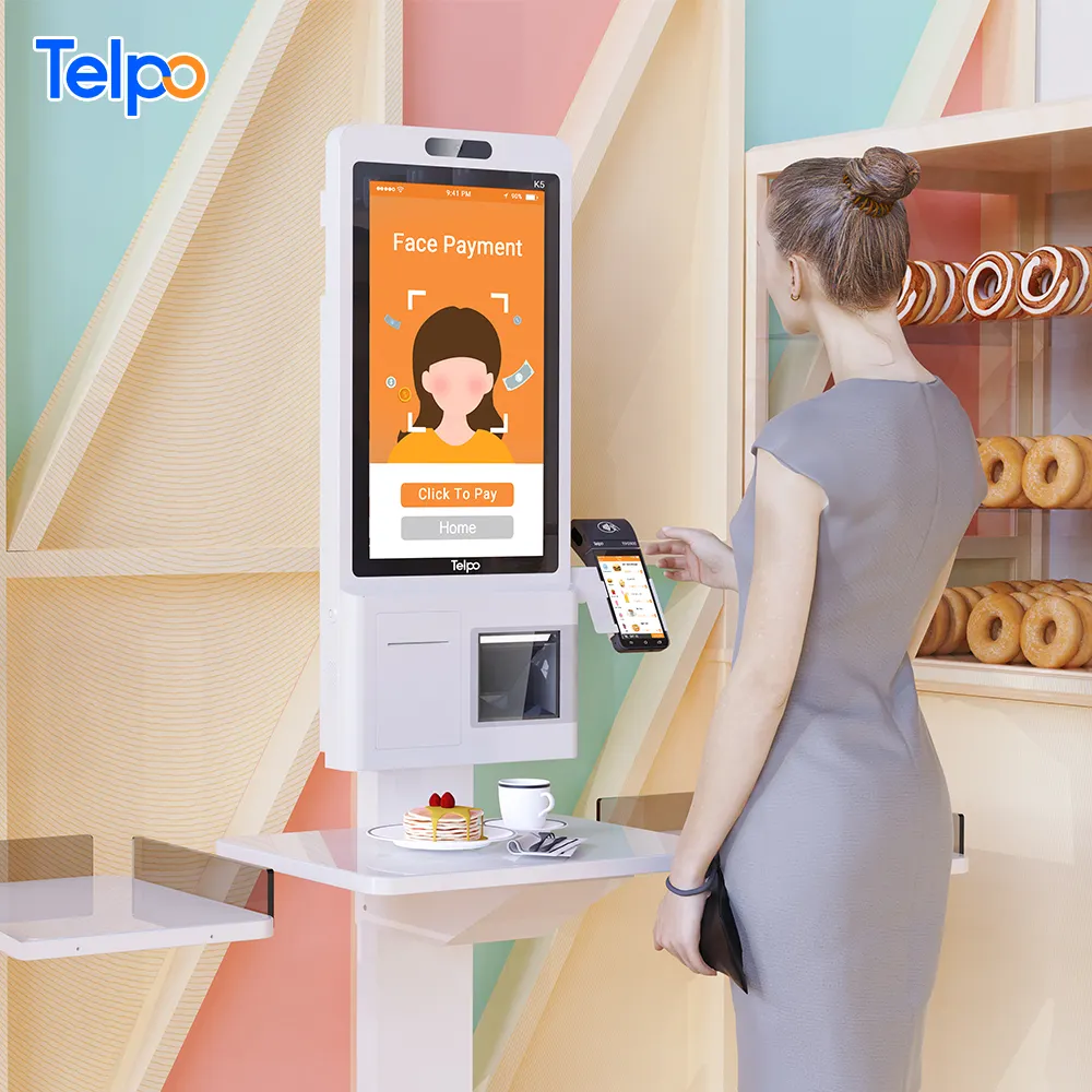 Смарт-платеж Telpo все-в-одном, сенсорный экран android, самообслуживание, кассовый аппарат, кассовый аппарат