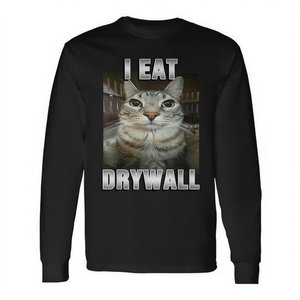 Camiseta de manga larga I Eat Drywall Cat - Product Image 2