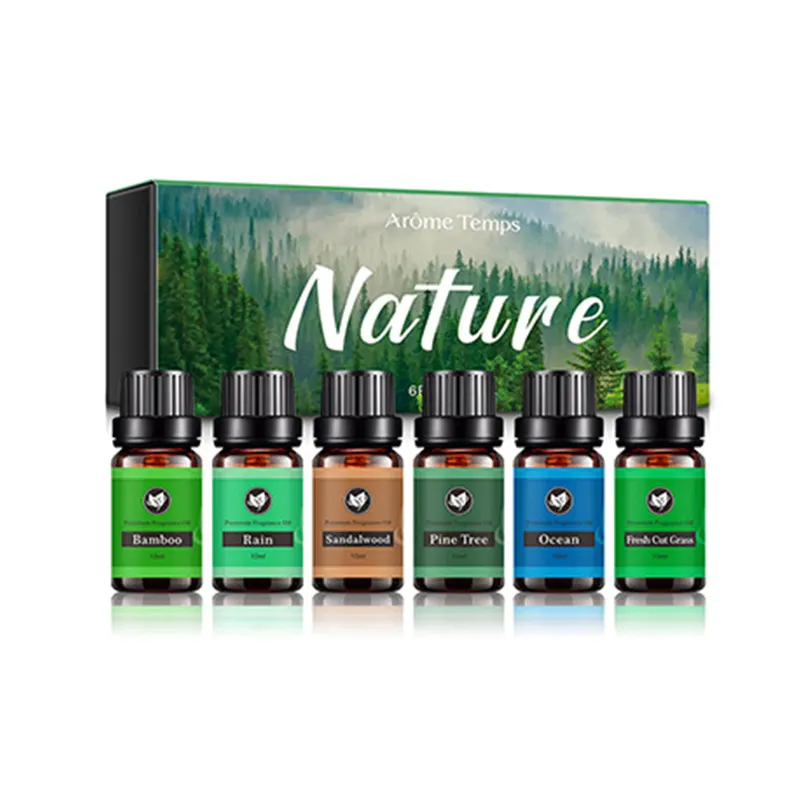 Essential Massage Oil Set Cheap Price Nature Scent 6-pc Compound Fragrance Plant Auroma Organic Massaging Oil Gift Set
