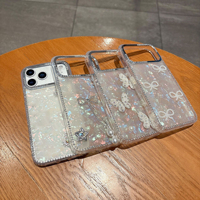 Coque de téléphone portable pour femmes et filles, motif papillon, paillettes, diamants, perles, pour iPhone 17 16 15 Pro Max