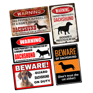 Custom 8x12 Inch Funny Dog Warning vintage metal tin signs Wall Art Decor for Home Decor and Gifts