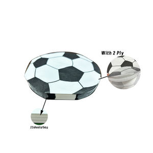Serviettes jetables biodégradables en forme de ballon de football, <span class=keywords><strong>thème</strong></span> football, serviettes de table pour fête de remise des diplômes, décorations de table 25x25cm - Product Image 5