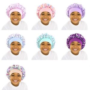 Accessoires capillaires en satin personnalisés avec logo pour enfants, bébés, bonnets de dessin animé, bande élastique réglable, pour fêtes et plage, vente en gros - Product Image 2