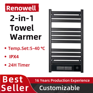 ราวแขวนผ้าเช็ดตัวไฟฟ้าติดผนังพร้อมพัดลมทำความร้อน PTC เครื่องทำความร้อนผ้าขนหนูอะลูมิเนียม เครื่องเป่าลมร้อนสำหรับห้องน้ำโรงแรม - Product Image 3