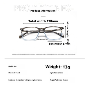Gafas rectangulares con montura completa para hombre, monturas ligeras con protección UV para corrección de la visión, color sólido, unisex para adultos - Product Image 2